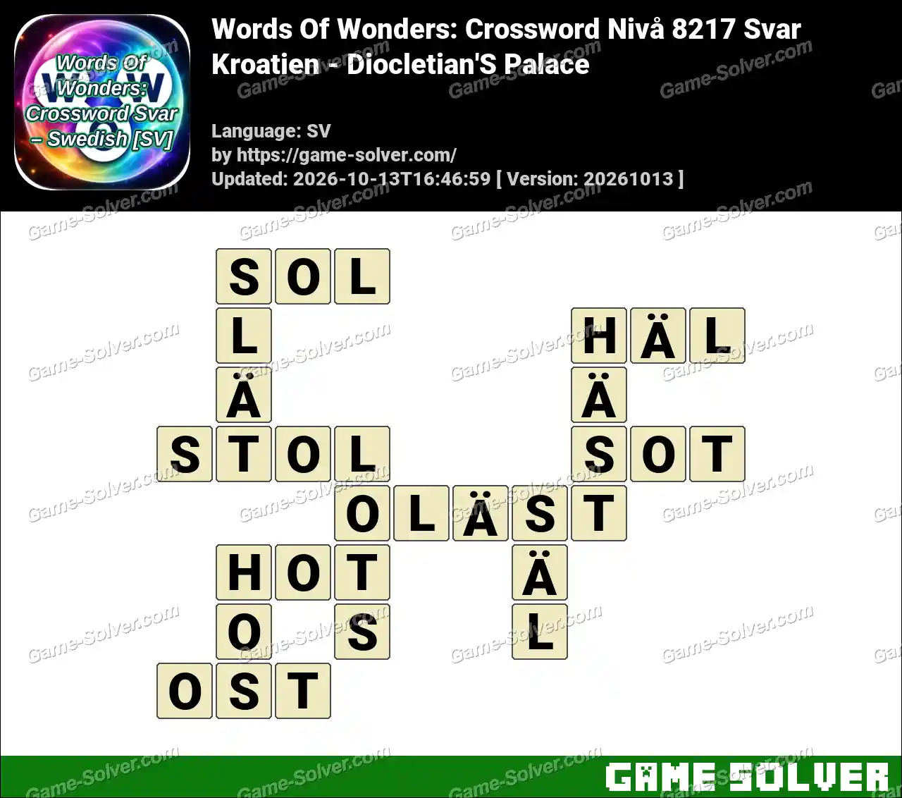 Words Of Wonders: Crossword Nivå 8217 Svar – Kroatien – Diocletian’S Palace